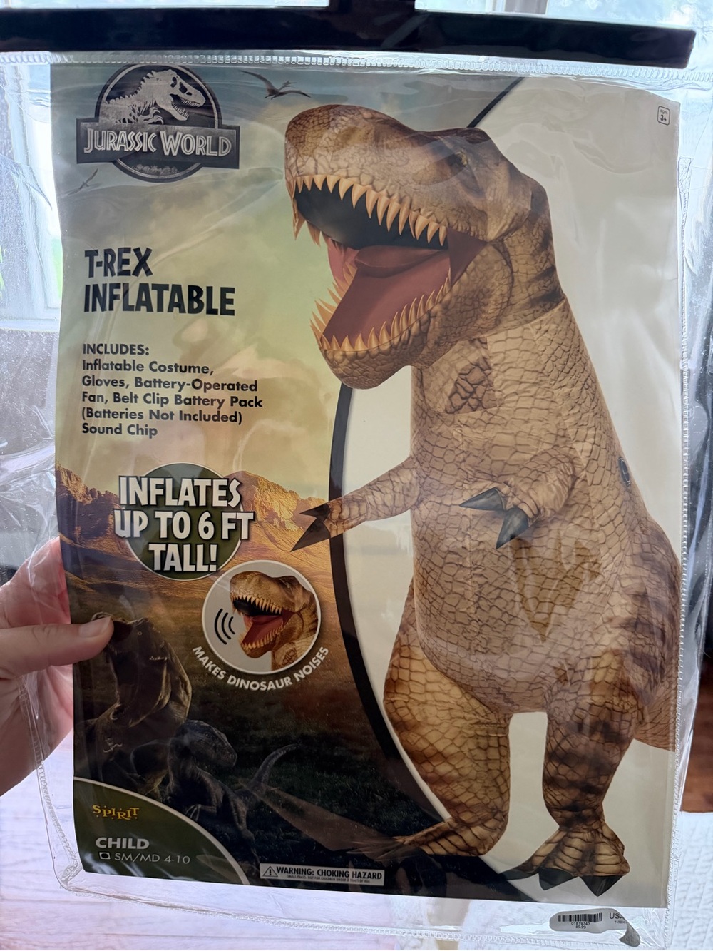 Spirit Jurassic World T-Rex Inflatable Costume - Brown & Tan
